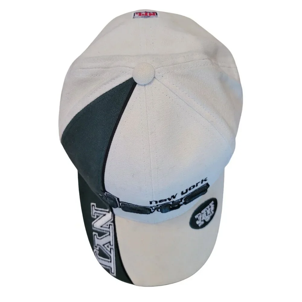 Vintage Reebok NFL Pro Line New York Jets Hat White Green OS Adjustable Football